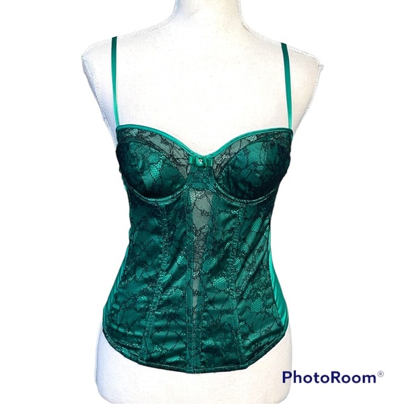 Victoria Secret Vintage Sexy Lace/ Mesh Bustier Corset Top Sz 36B - Picture 1 of 7